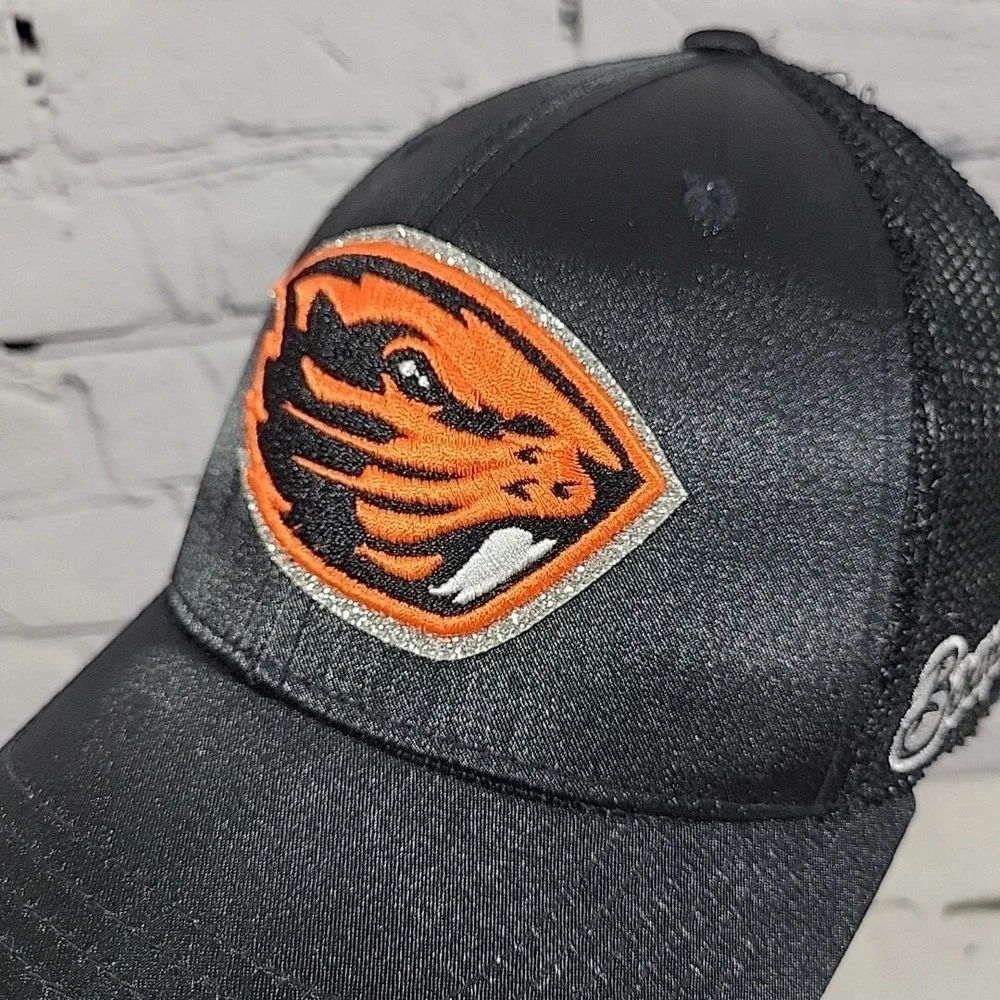 Oregon State Beavers‎ Hat Womens OSFM Black Glitter Strapback Ball Cap  Flaw